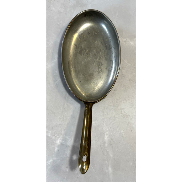 Vintage Tagus Copper Oval Pan 14" w/ Brass Handle Made in Portugal - Picture 6 of 9
